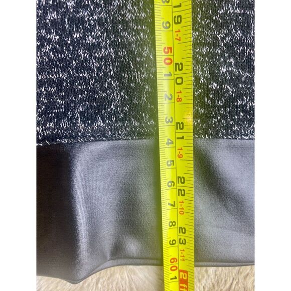 NWT Chico's T-shirt top Black Silver Metallic Faux Leather Shoulders, Size S - Picture 12 of 12